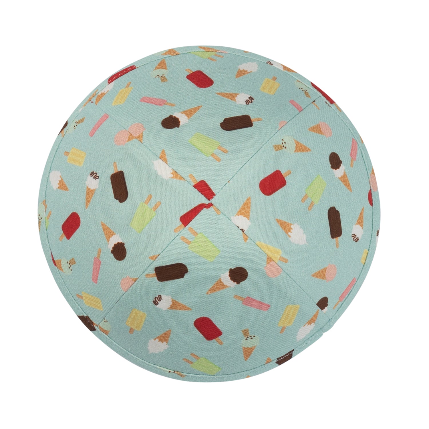 Cream Yarmulka Kippah - side view showing six-panel design