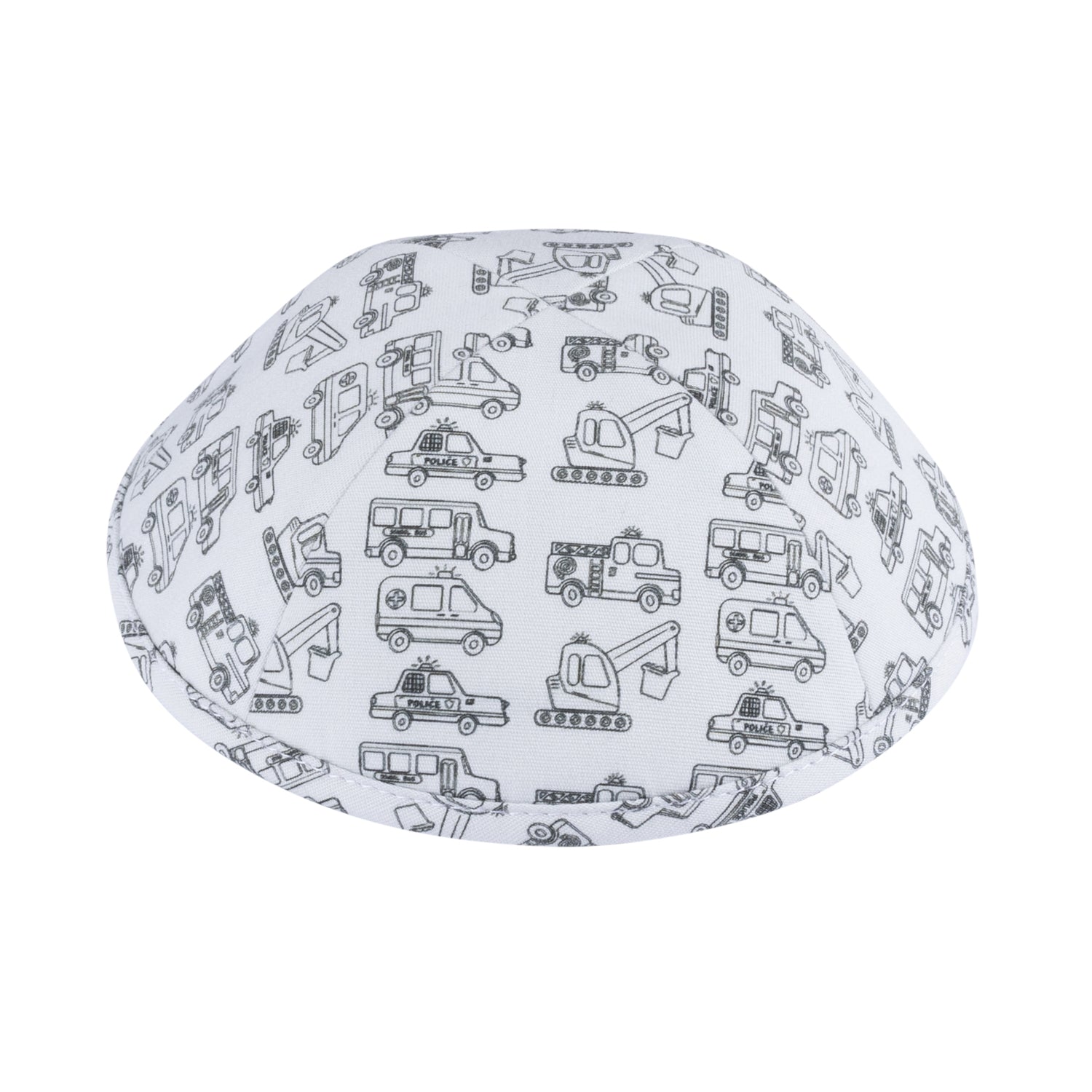 Yarmulka Kippah - side view showing six-panel design