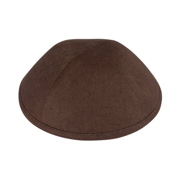Brown Linen Kippah - iKippah by Judaica Square