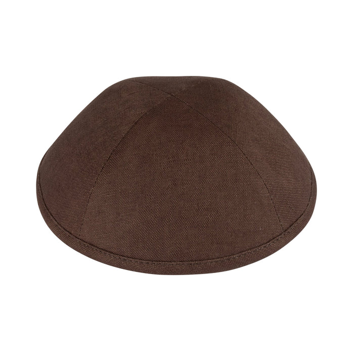 Brown Linen Kippah - iKippah by Judaica Square