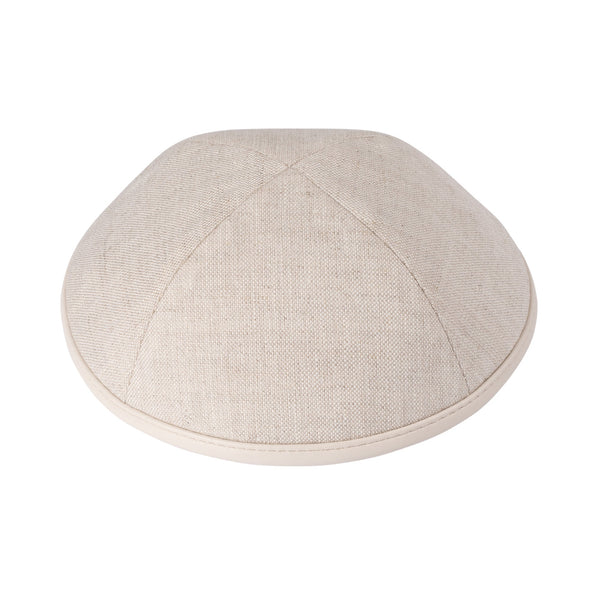 Tan Linen Kippah - iKippah by Judaica Square