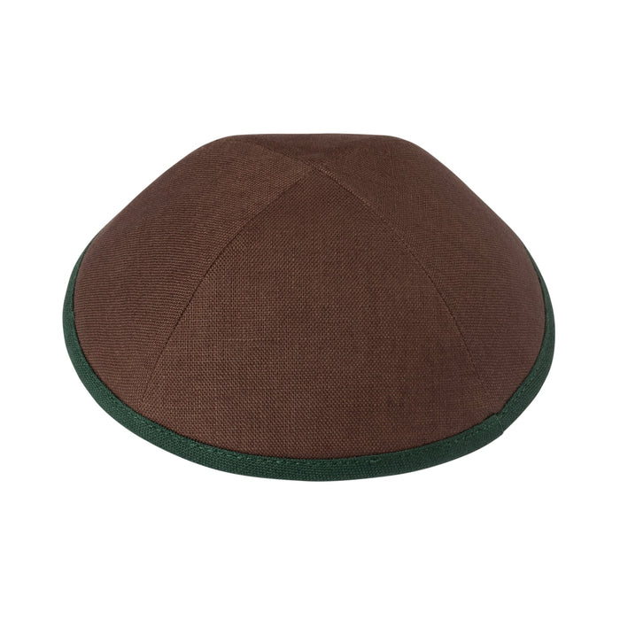 Brown Linen Kippah - iKippah by Judaica Square