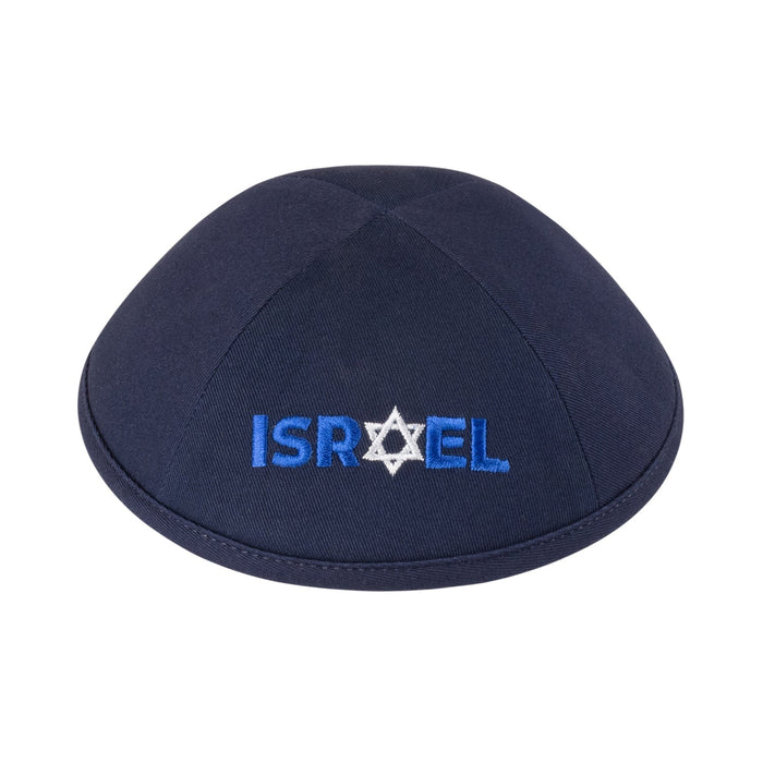 Navy Cotton Kippah for Upsherin - iKippah by Judaica Square