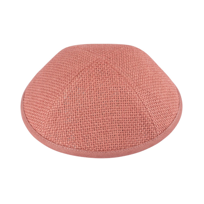 Salmon Burlap Kippah - iKippah by Judaica Square
