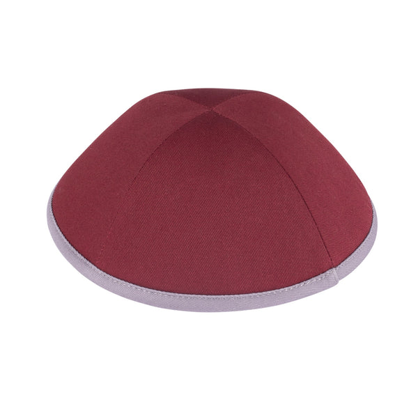 Burgundy Cotton Kippah for Boys - iKippah by Judaica Square