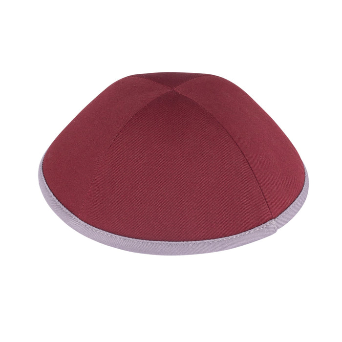 Burgundy Cotton Kippah for Boys - iKippah by Judaica Square