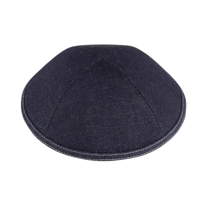 Navy Denim Kippah – White Stitch Yarmulke