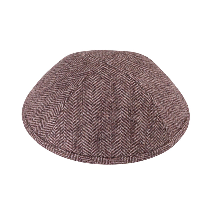 Herringbone Kippah – Maroon Wool Yarmulke