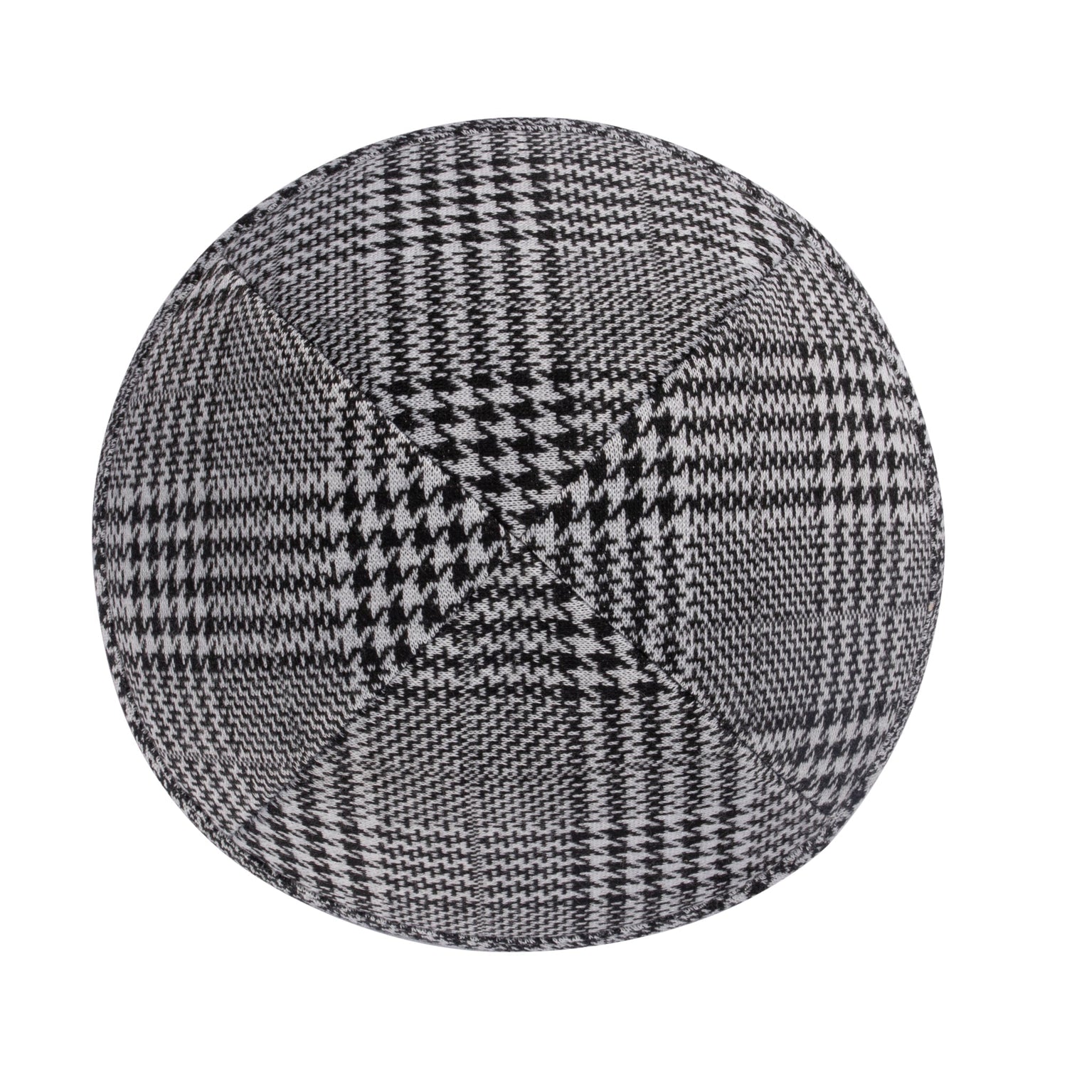 Black Yarmulka Kippah - side view showing six-panel design