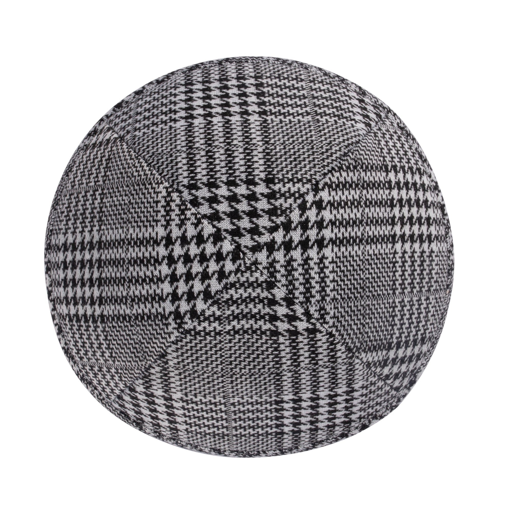 Black Yarmulka Kippah - side view showing six-panel design