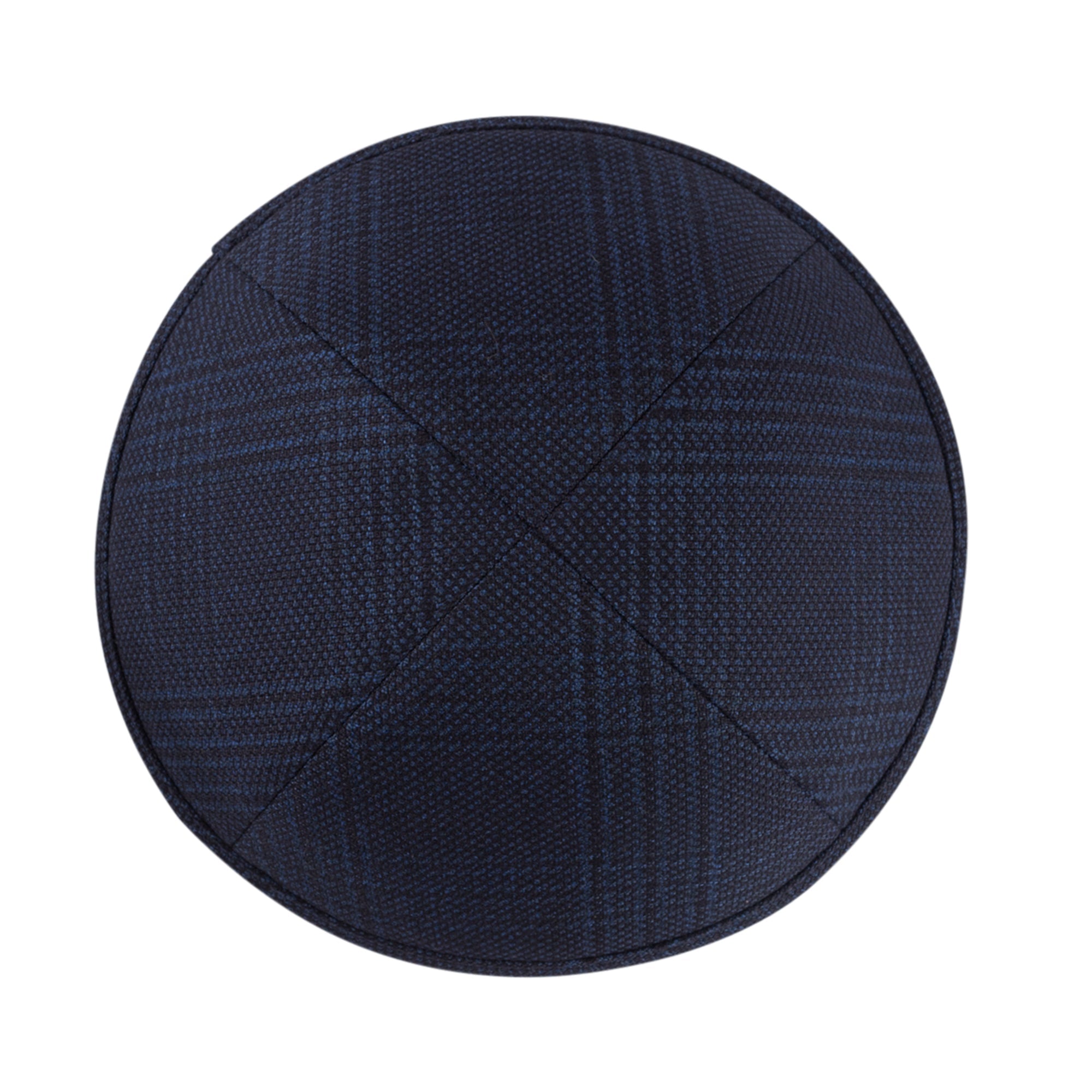 Black Yarmulka Kippah - side view showing six-panel design