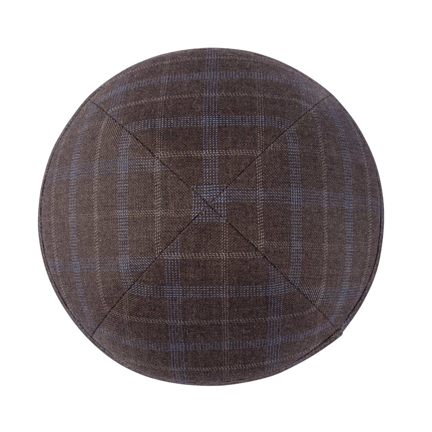 Gray Yarmulka Kippah - side view showing six-panel design