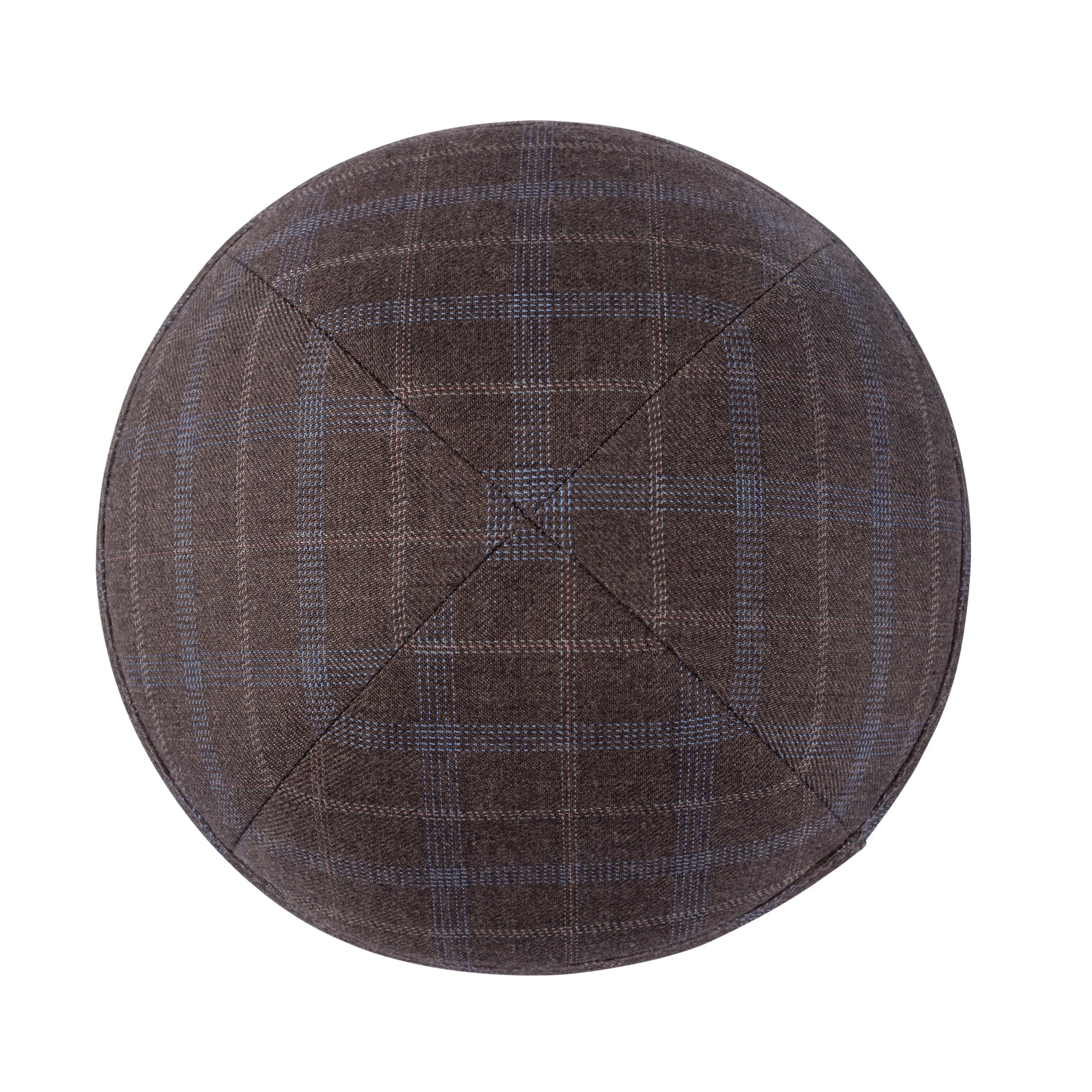 Gray Yarmulka Kippah - side view showing six-panel design