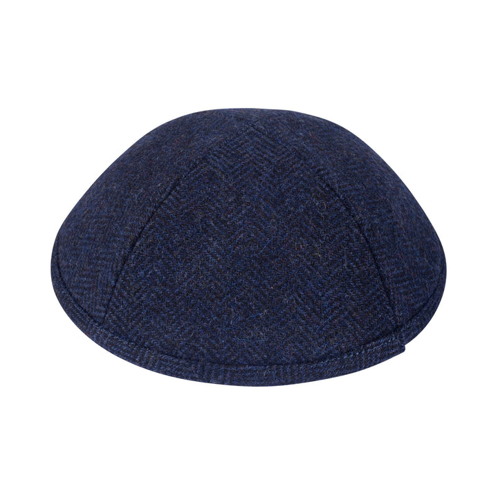 Herringbone Kippah – Navy Wool Yarmulke