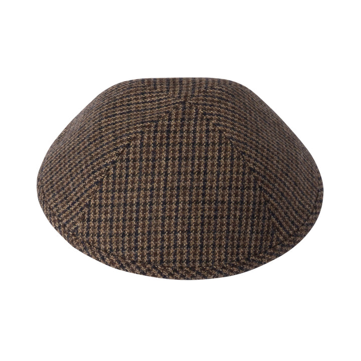 Houndstooth Kippah – Brown Yarmulke