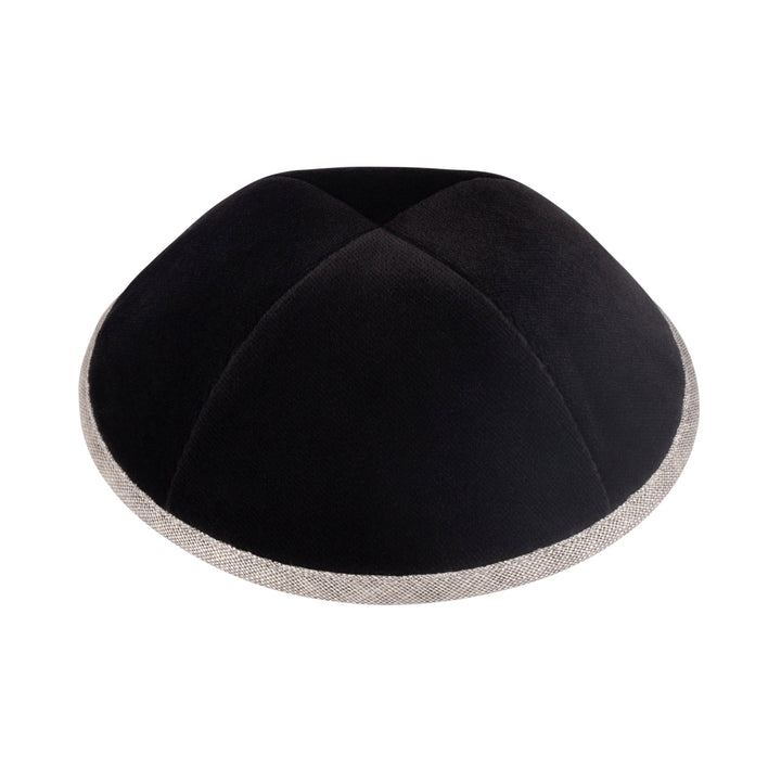 Black Velvet Kippah – Coffee Rim Yarmulke