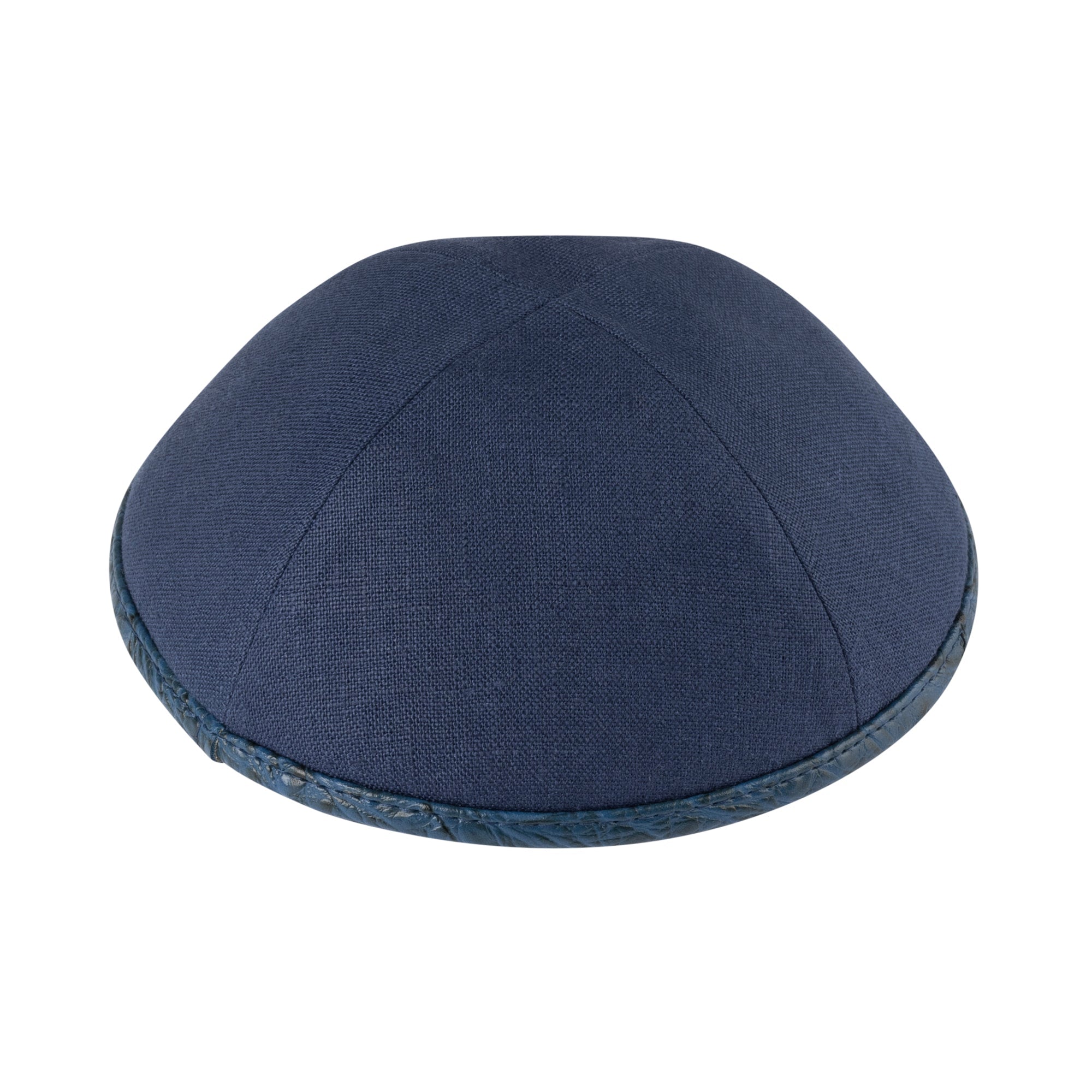 Navy Linen Kippah - iKippah by Judaica Square