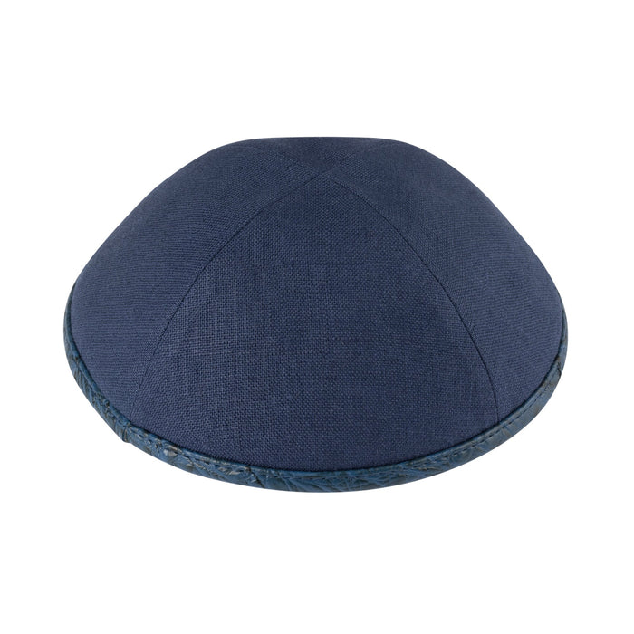 Navy Linen Kippah - iKippah by Judaica Square