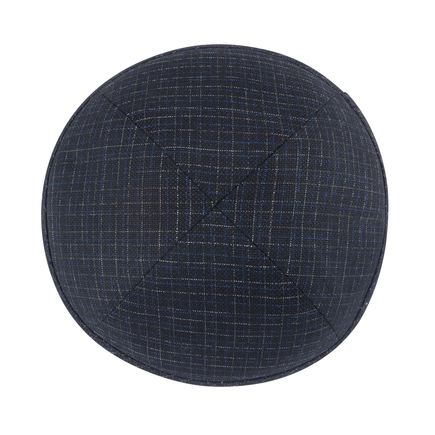Black Yarmulka Kippah - side view showing six-panel design