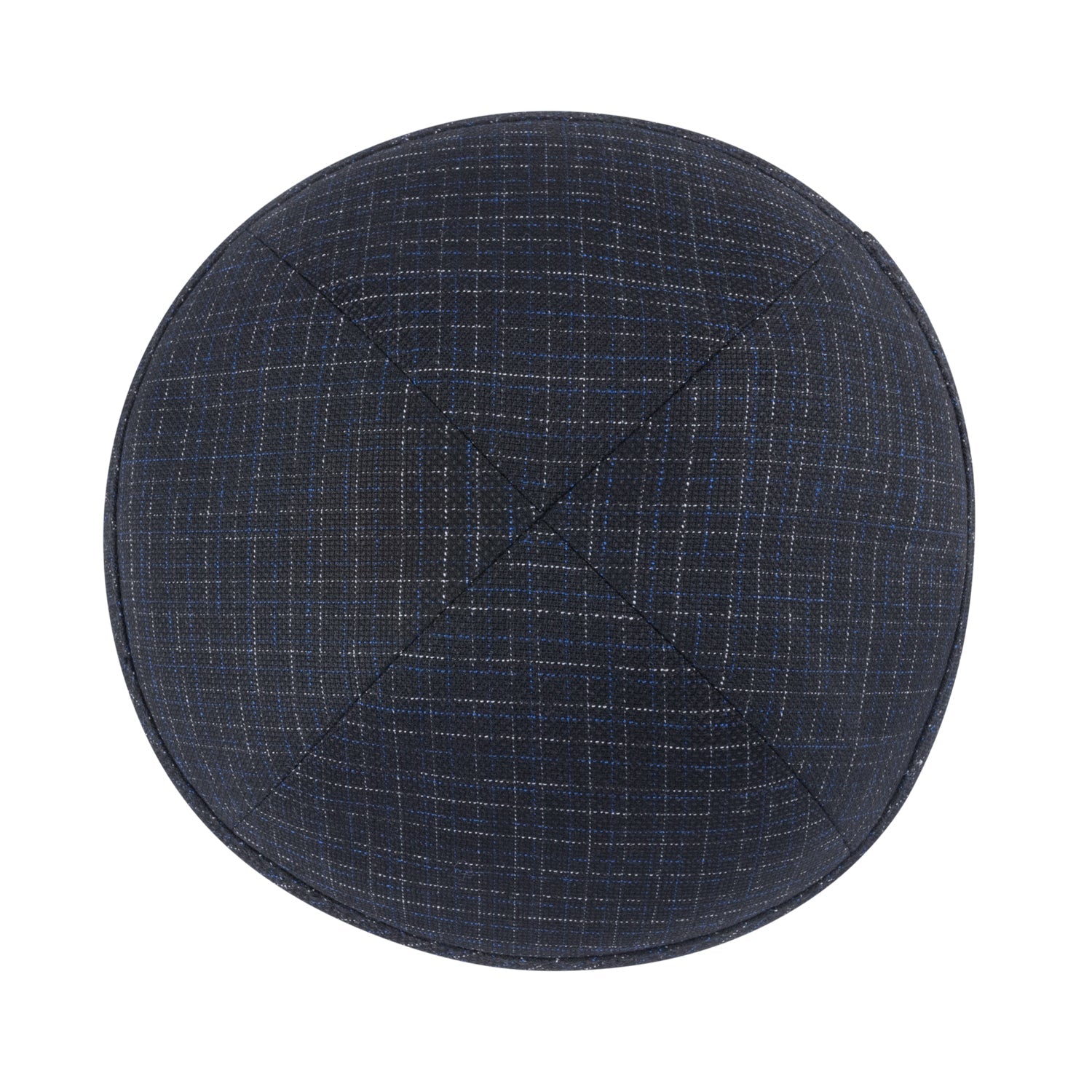 Black Yarmulka Kippah - side view showing six-panel design