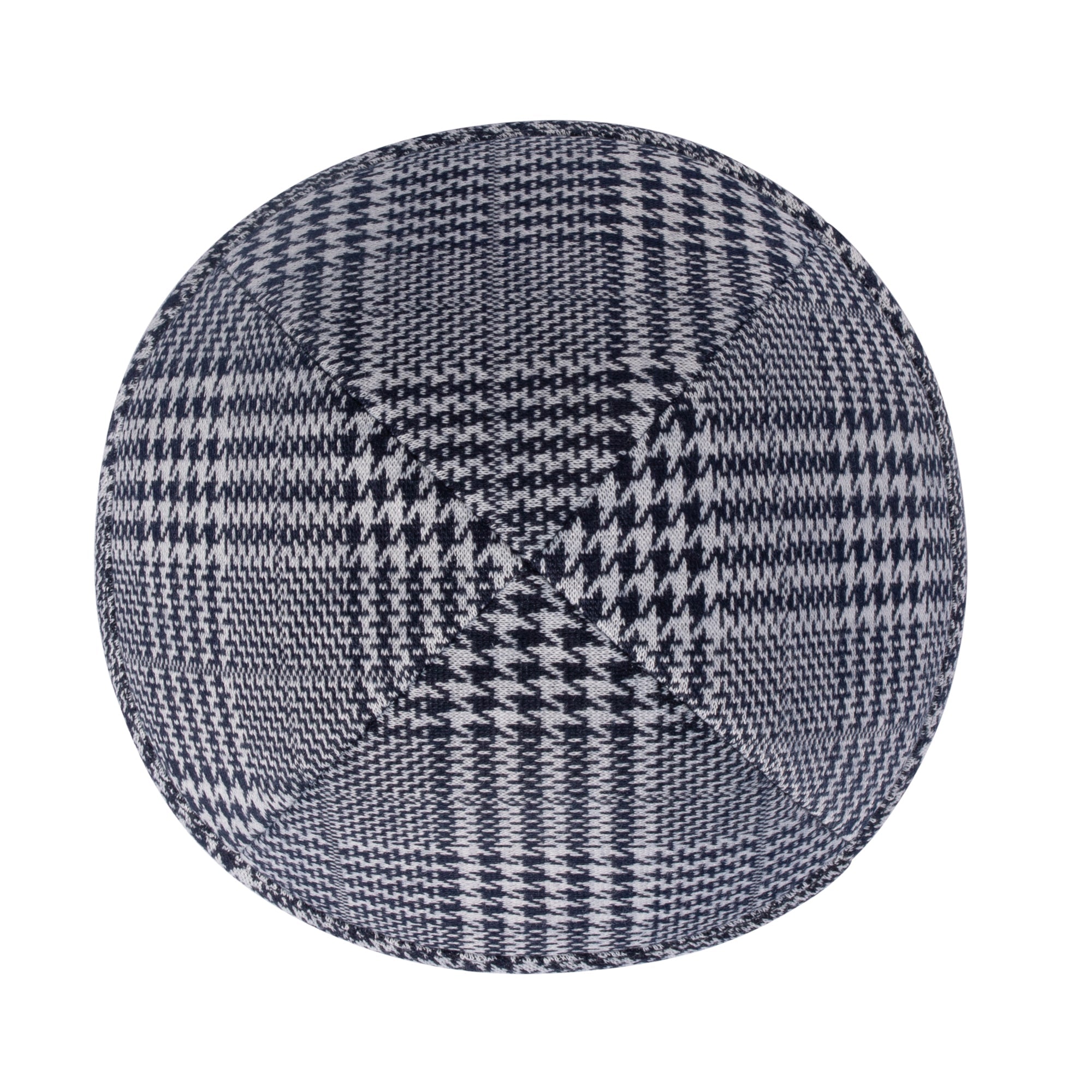 Navy Yarmulka Kippah - side view showing six-panel design