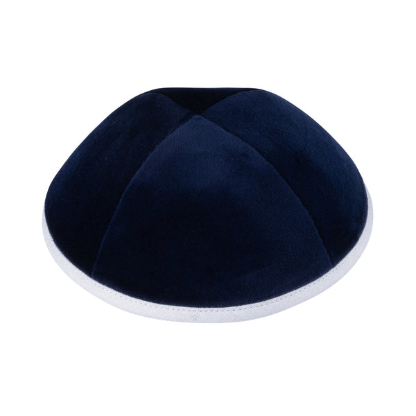 Navy Velvet Kippah for Bar Mitzvah - iKippah by Judaica Square