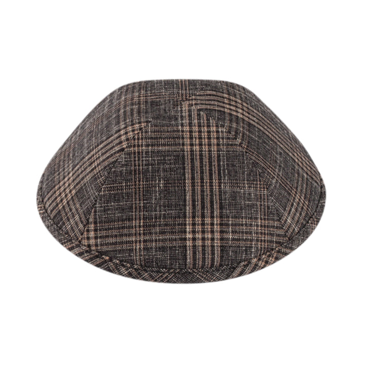 Plaid Kippah – Black Tan Yarmulke