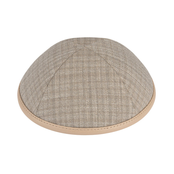 Tan Leather Kippah for Shabbos - iKippah by Judaica Square