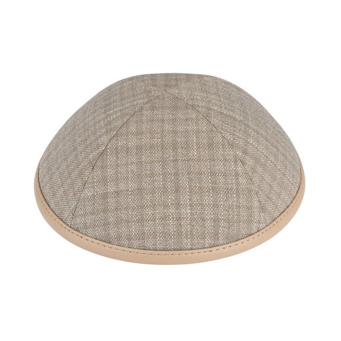 Tan Leather Kippah for Shabbos - iKippah by Judaica Square