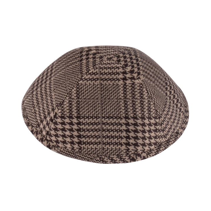 Plaid Kippah – Brown Cream Yarmulke