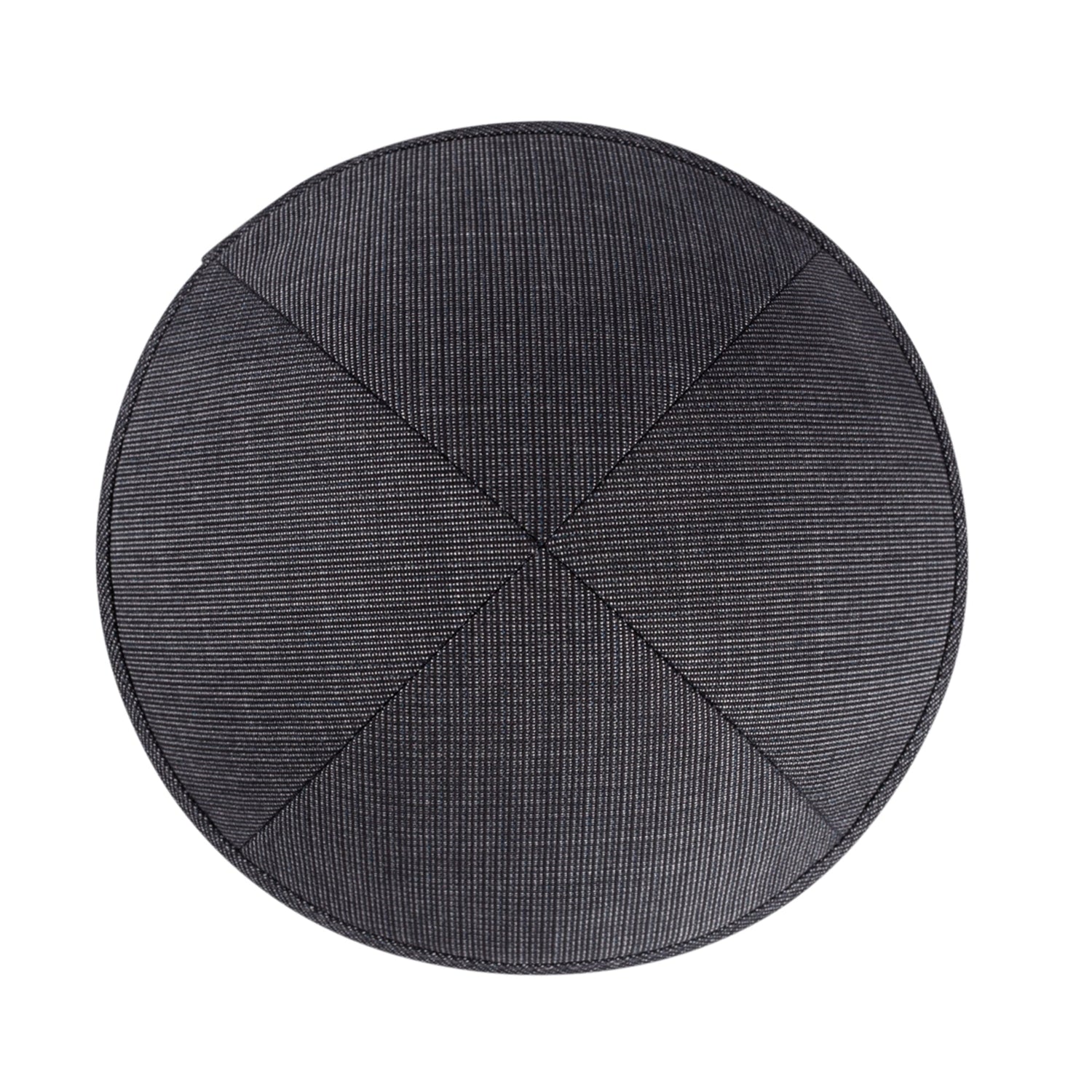 Black Yarmulka Kippah - side view showing six-panel design