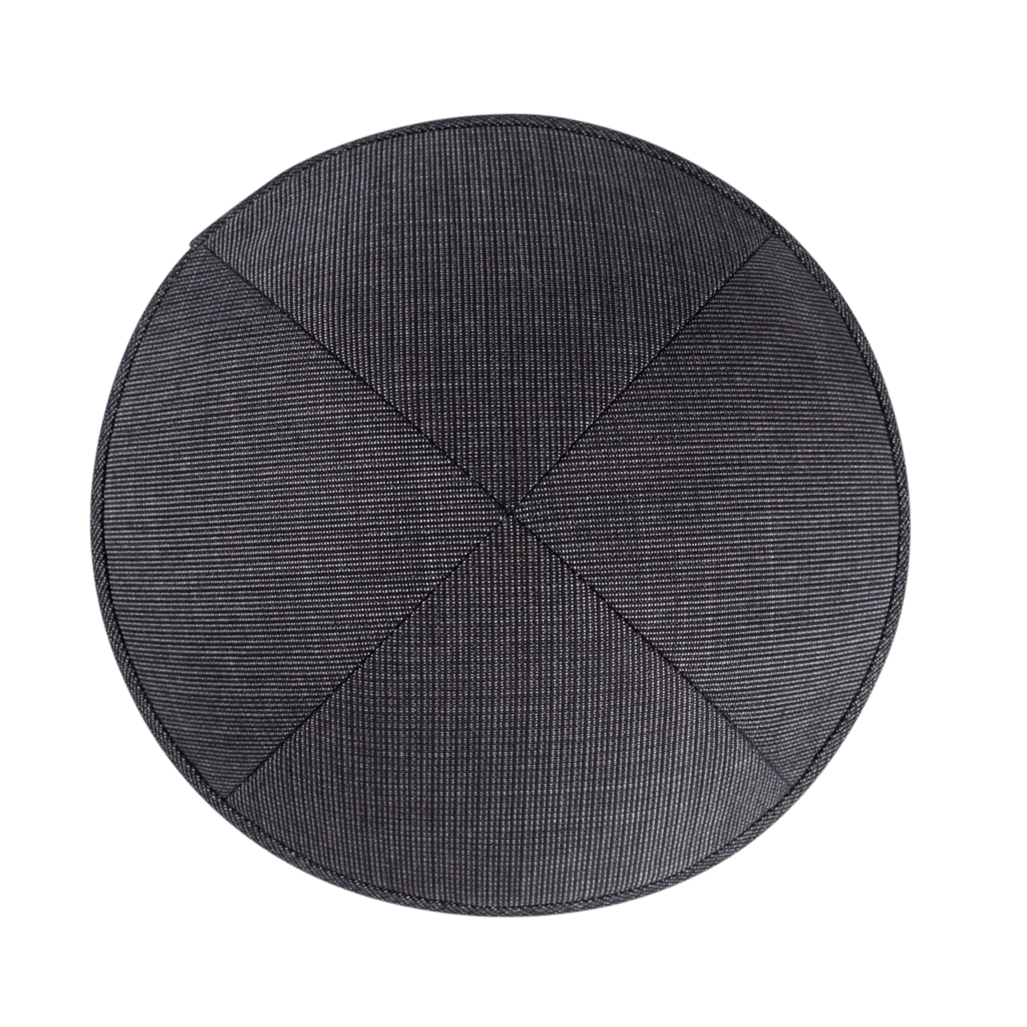 Black Yarmulka Kippah - side view showing six-panel design