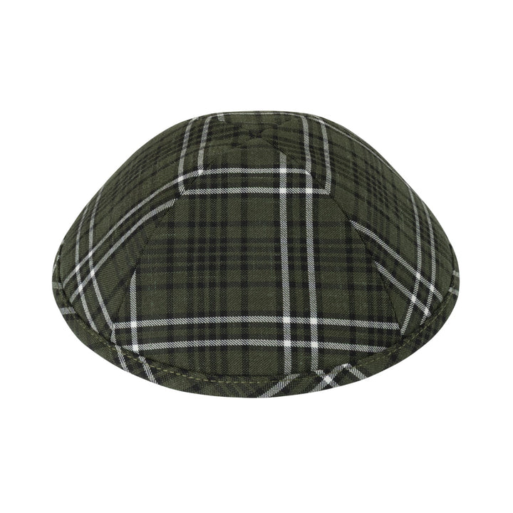 Plaid Kippah – Green Cotton Yarmulke