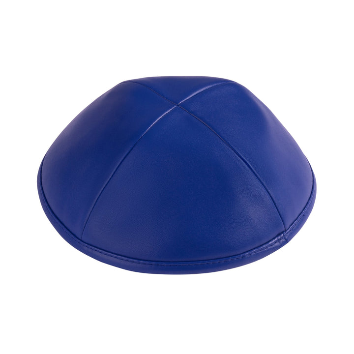 Royal Blue Leather Kippah / Yarmulke