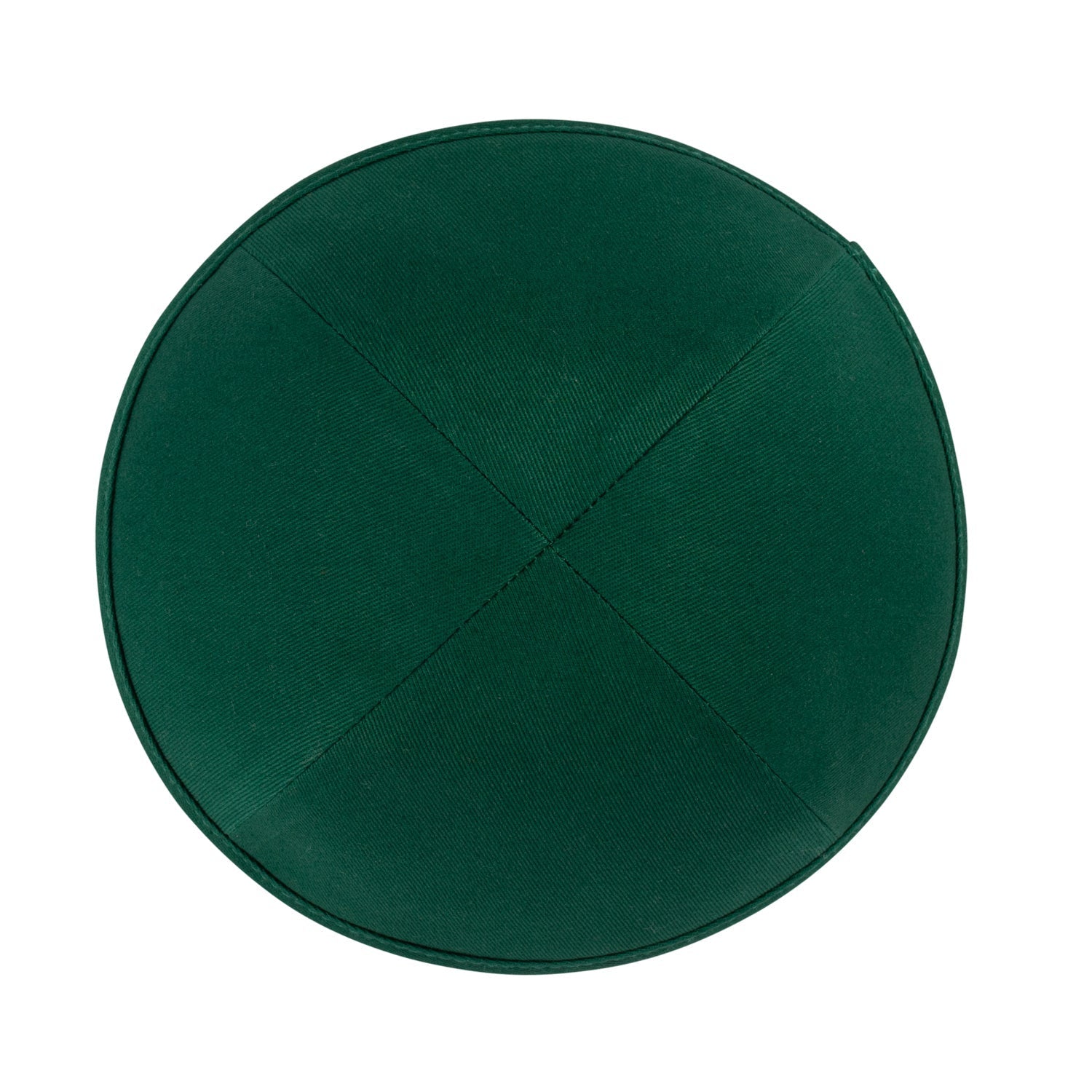 Green Cotton Kippah - side view showing six-panel design
