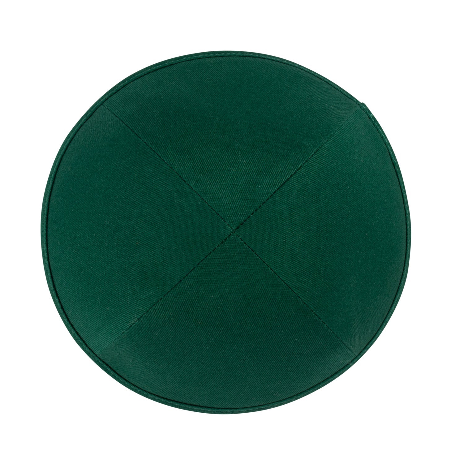 Green Cotton Kippah - side view showing six-panel design