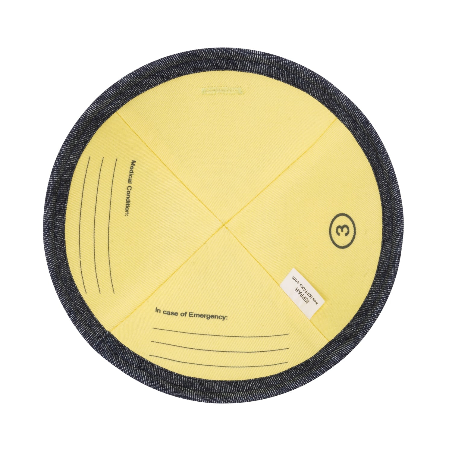 Close-up of Yarmulka Kippah lining and stitching