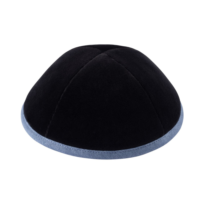 Black Velvet Kippah – Denim Rim Yarmulke