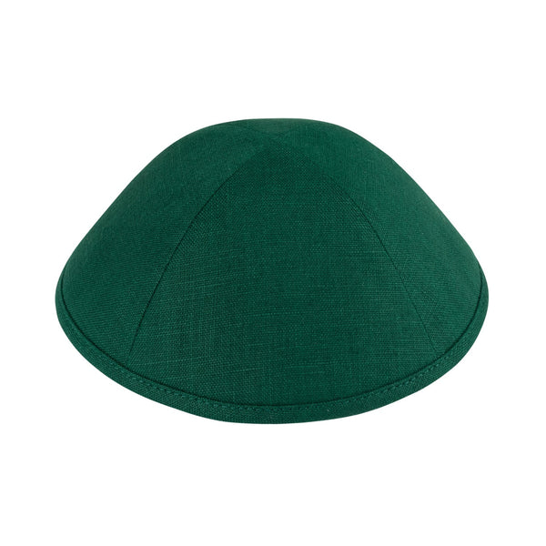 Green Linen Kippah - iKippah by Judaica Square