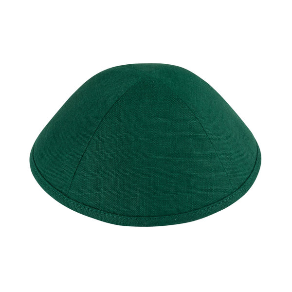 Green Linen Kippah - iKippah by Judaica Square