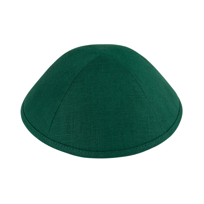 Green Linen Kippah - iKippah by Judaica Square