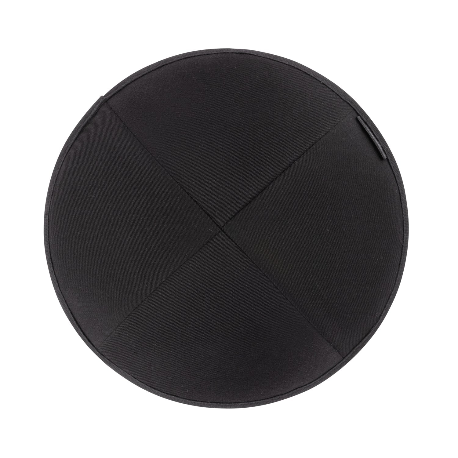 Close-up of Black Cotton Kippah lining and stitching