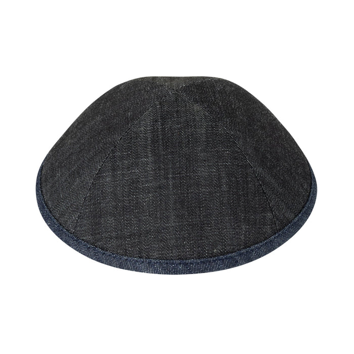 iKippah Black Denim w/ Navy Denim Rim Yarmulka