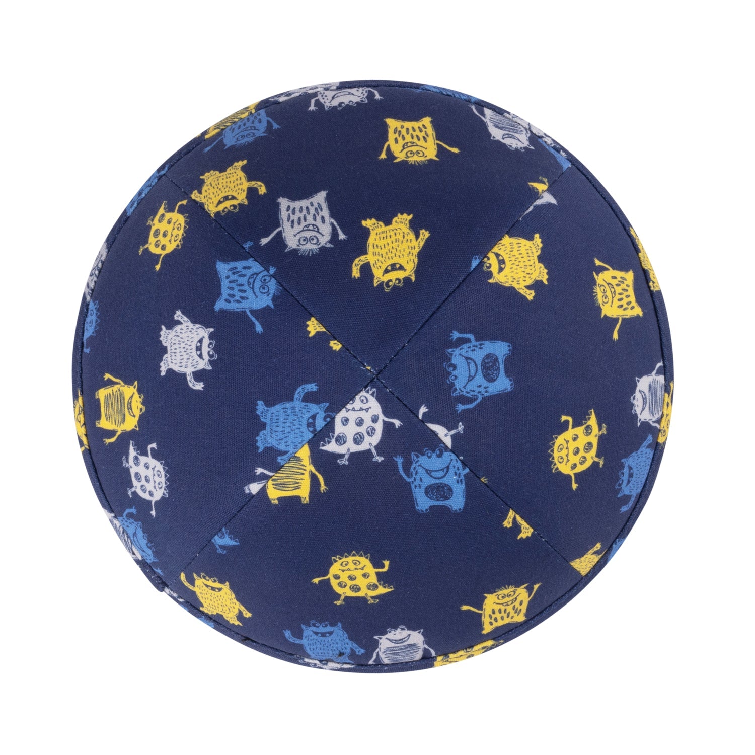 Cotton Kippah - side view showing six-panel design