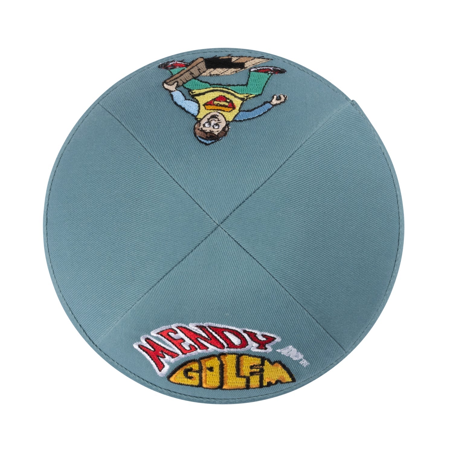 Cotton Kippah - side view showing six-panel design