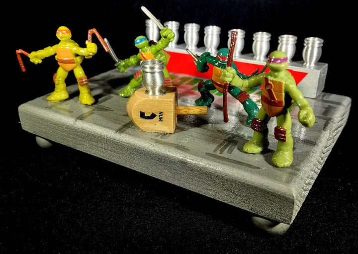 TMNT Menorah — Ninja Turtle Figures with Hebrew Lettering
