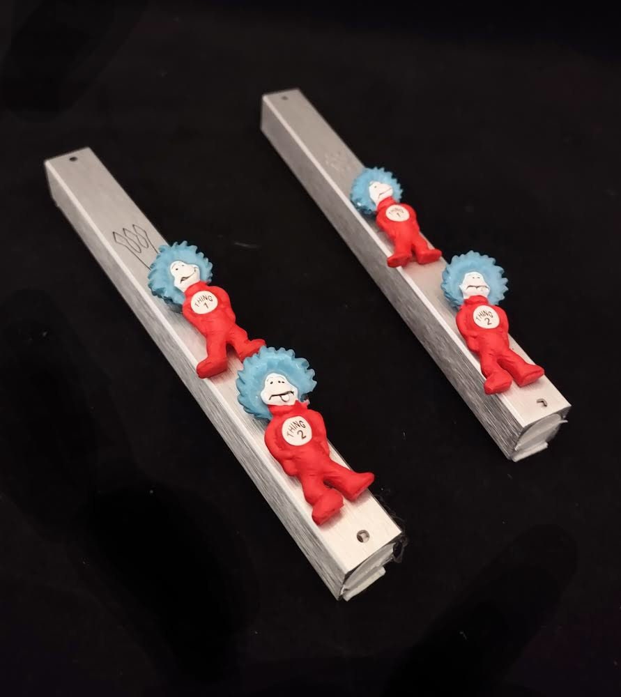 Cat in the Hat mezuzah case — silver frame with repurposed Dr. Seuss figure | Judaica Square Lakewood (view 4)