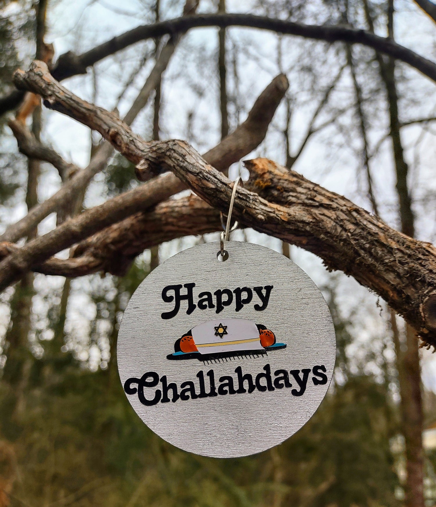 Wooden Shofar So Good pun ornament painted with beads and wire | Judaica Square Lakewood (view 6)