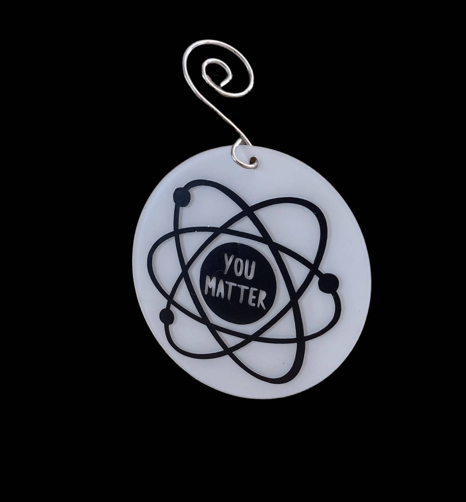 Clear acrylic ornaments lettered with encouraging vinyl sayings | Judaica Square Lakewood (view 2)