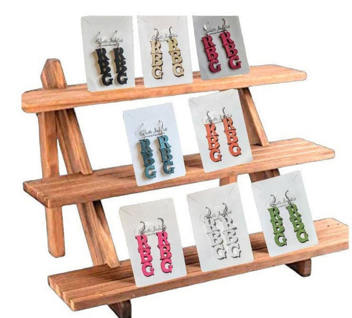 RBG Earrings — letter earrings honoring Ruth Bader Ginsburg | Judaica Square Lakewood
